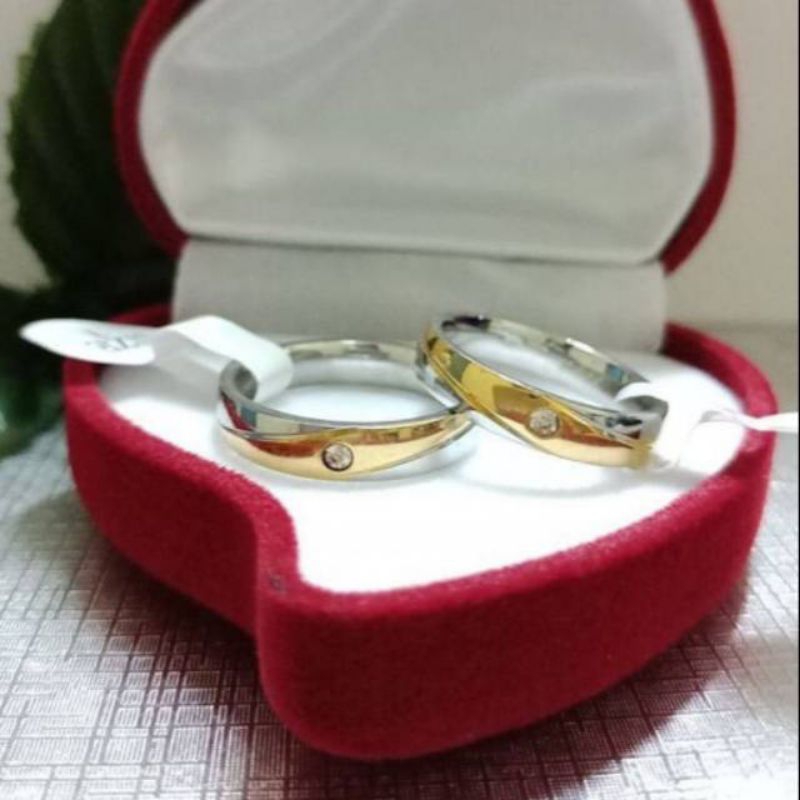 cincin couple titanium anti luntur perhiasan couple