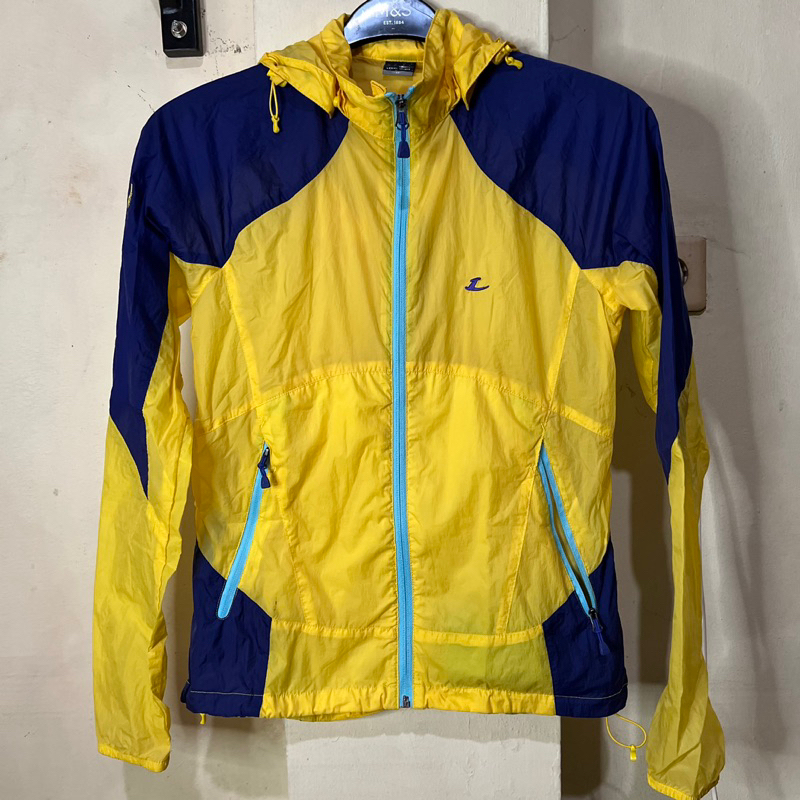 Thirft Jaket Running Merk Lecaf Warna Kuning Ungu | Preloved | Second Murah