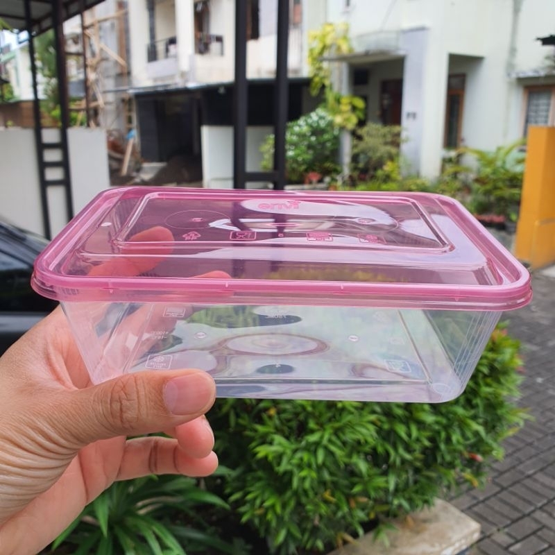 thinwall  envi persegi tutup warna / rectangle / 500 ml / 650 ml / 750 ml  / persegi 1000 ml isi 25 