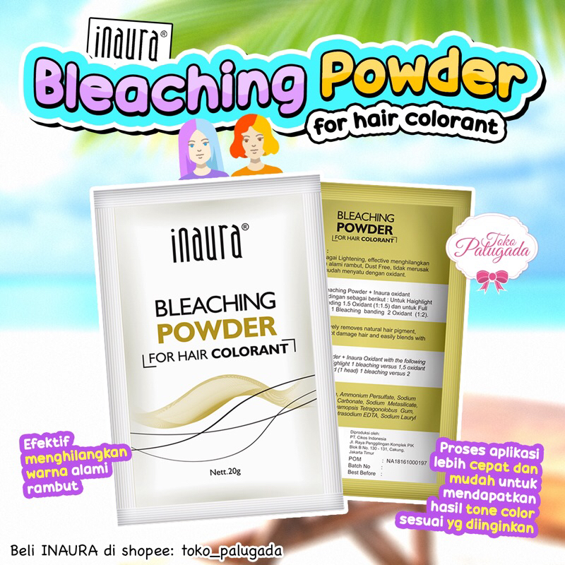 [BISA COD] INAURA Bleaching Powder Dust Free Sachet 20gr