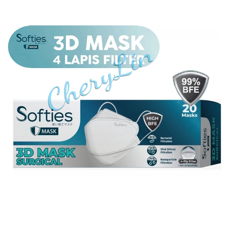 SOFTIES 3D MASK SURGICAL 4 PLY [isi 20 mask]