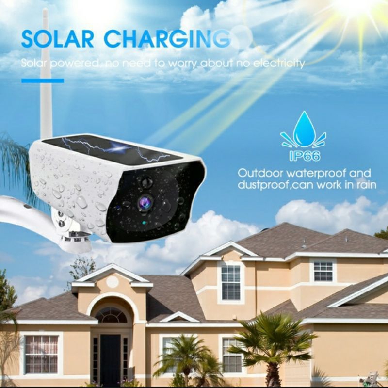 New Ip Cam Camera Solar Panel Surya 8MP - CCTV Wifi Tenaga  Matahari
