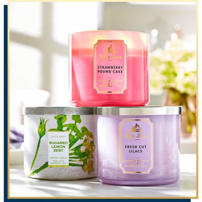 Bath &amp; Body Works BBW 3-WICK SCENTED CANDLE 411 G MIX 1/3 ROSE VANILLA WINTER CANDY APPLE ROSE WATER &amp; IVY PARIS CAFE SALTED CARAMEL EGGNOG  MAHOGANY TEAKWOOD HIGH INTENSITY MIDNIGHT BLUE CITRUS WHITE TEA &amp; SAGE EUCALYPTUS SPEARMINT PUMPKIN PECAN WAFFLE