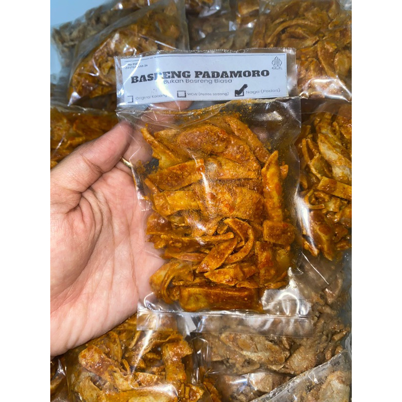 

Basreng Padamoro bumbu kacang kemasan 50gr minimal 10 pcs