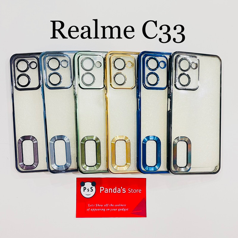 Softcase Realme C33 Lens Protector Circle Chrome Logo Clear Case