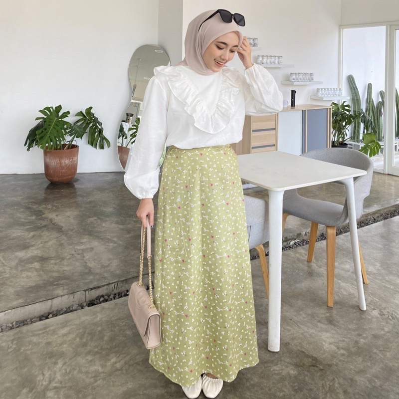 ROK FLORAL SHABBY SKIRT//KOREAN STYLE MOTIF