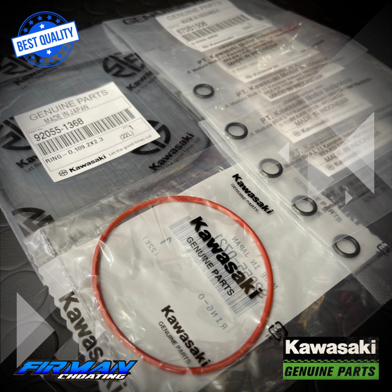 KARET O RING SEPAKET SEAL BLOK HEAD BESAR KECIL O RING 8MM NINJA R SS RR ORIGINAL KAWASAKI (7 pcs)