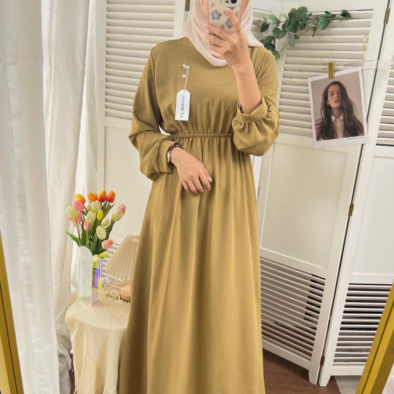 Dress Wanita Korea / Maxi Fashion Casual Lengan Panjang / Tunik Long E.36