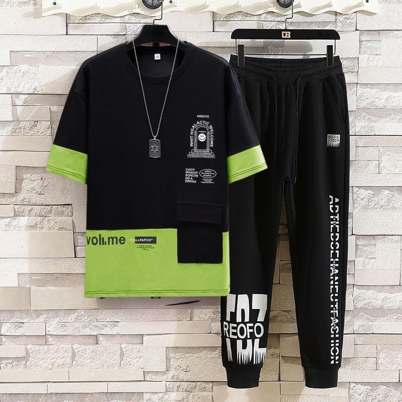 SETELAN KAOS PRIA LENGAN PENDEK VOLUME STELAN COWOK + CELANA JOGGER PANTS