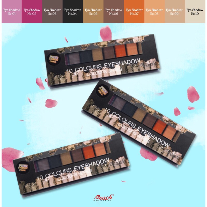 Peach Cosmetics 10 Colours Eyeshadow