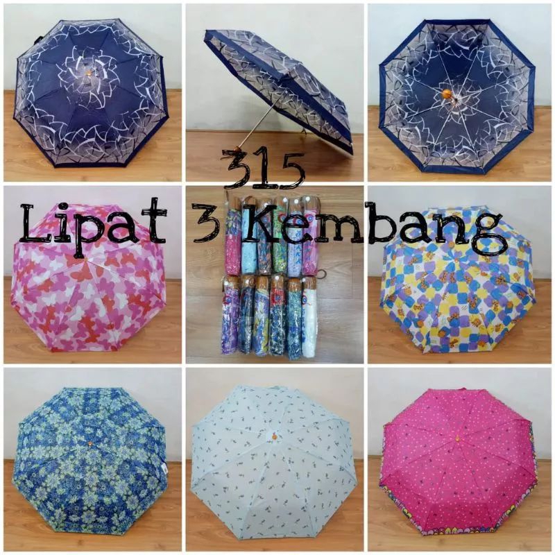 payung lipat MOTIF KEMBANG / PAYUNG MURAH PROMO