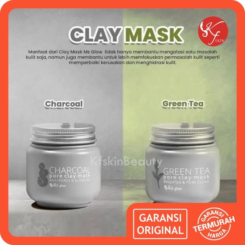 SALE Clay Mask MS GLOW/ CLAY MASK GREANTEA / CLAY MASK CHORCOAL