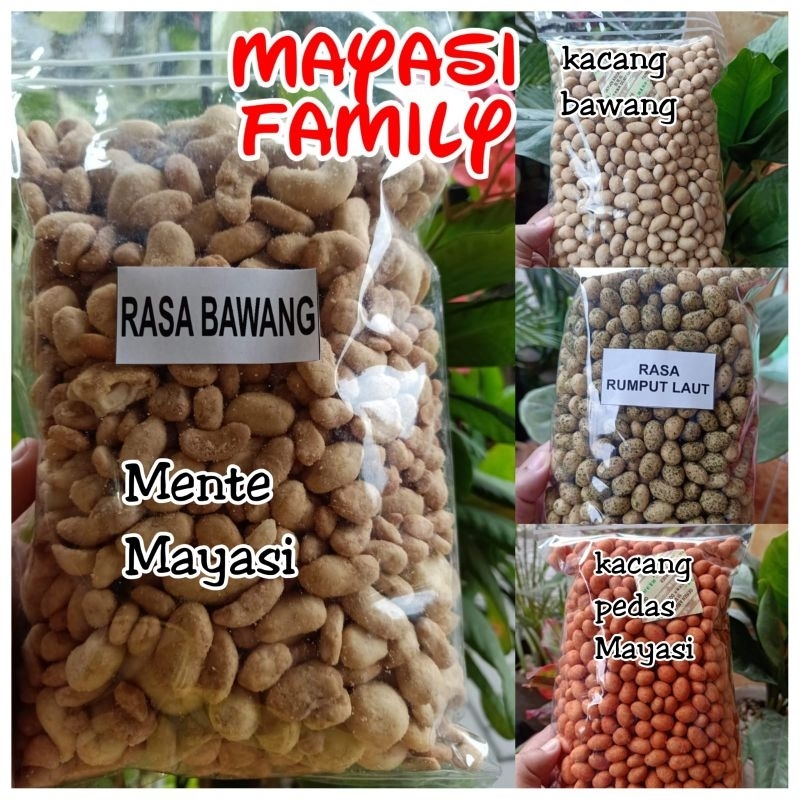 Mente mayasi Kacang Mayasi bawang, pedas dan rumput laut 500gram