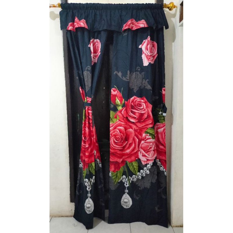 Gorden serut 2 layar 140x200 multifungsi pintu/jendela