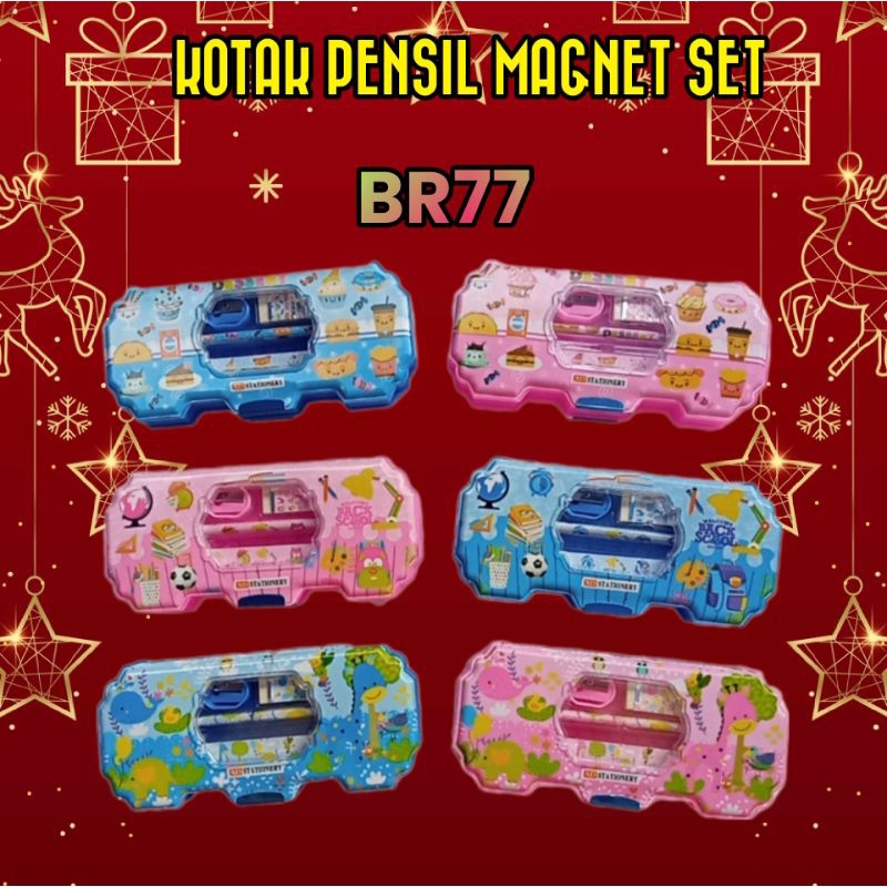 

KOTAK Pensil Magnet + Set Alat Tulis/TEMPAT Pensil Magnet Karakter (KP-1024)
