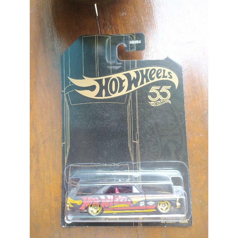 Hot Wheels 55th Anniversary 66 Chevy Nova Black And Gold
