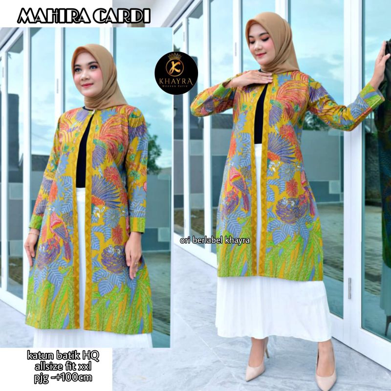 long cardi  batik rumput batik solo outer lengan