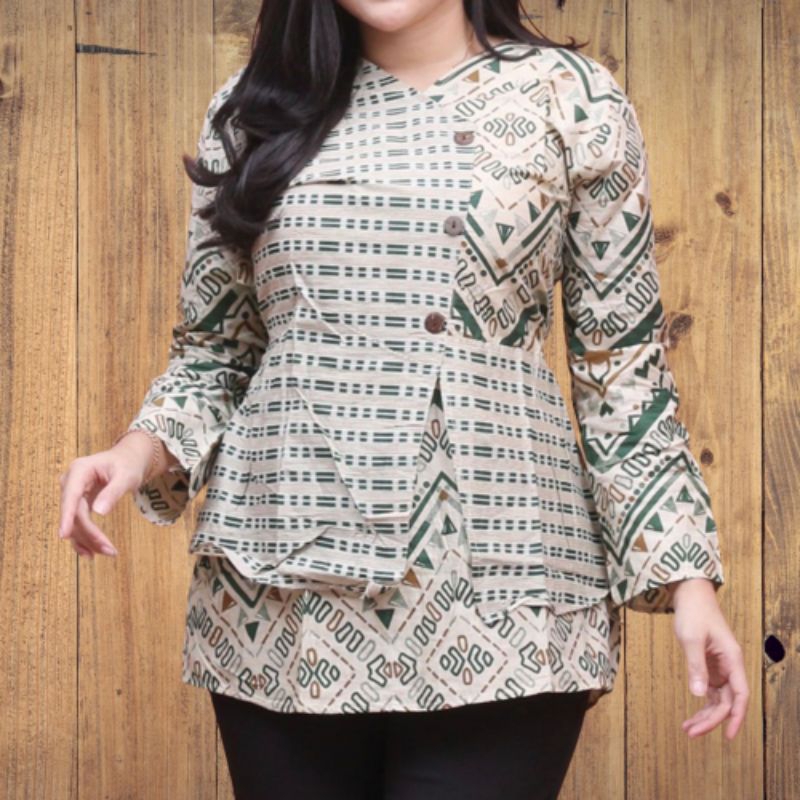 blouse batik kantor batik songket halus atasan batik wanita modern batik ori 3.3 23 fashion busana m