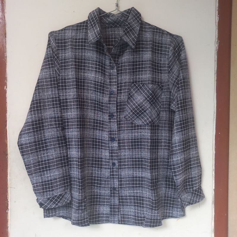 Tweed Shirt Motif Tartan Flannel by Femmeoutfit/ NEW ya bukan Preloved Tweed Blazer Mezzaluna Zytade