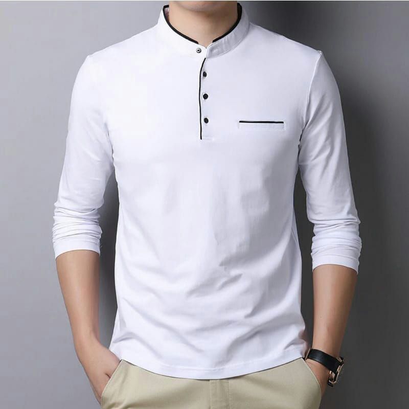 kaos Koko distro kurta fashion Muslim baju laki laki lengan panjang cowo cowok pria polos saku