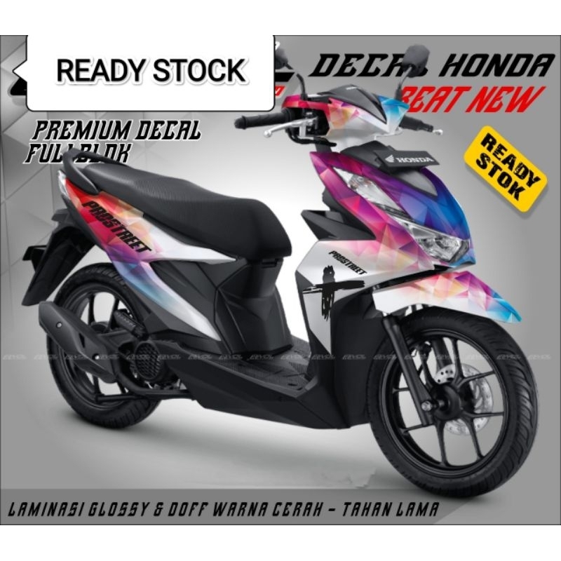 Decal beat full body Striping honda new beat full motif gradasi prostreet Sticker variasi stiker mot