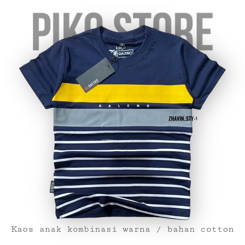 Piko baju kaos anak usia 1-12 tahu bahan katun combed 30s / baju anak premium