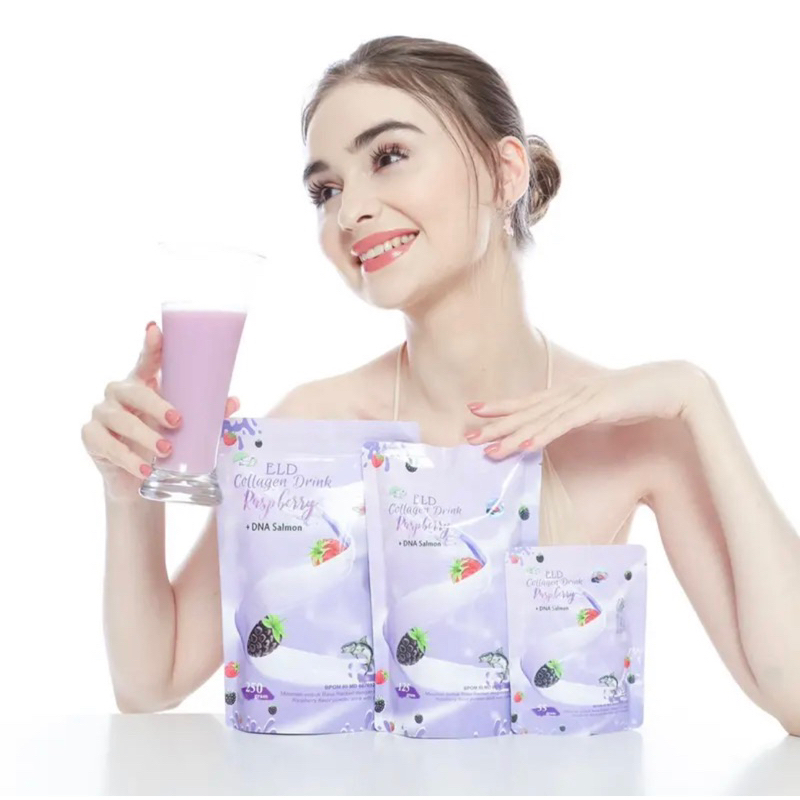 ELD COLLAGEN DRINK RASLBERRY DNA SALMON PEMUTIH BADAN PELANGSING TUBUH