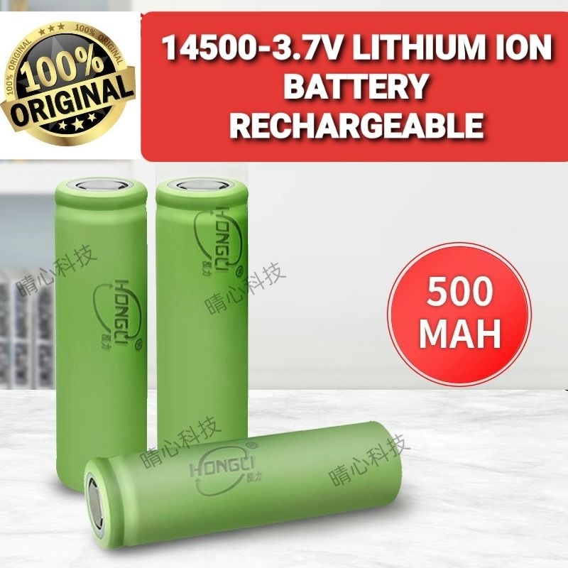 Baterai Lithium 14500-3.7V 500mAh Rechargeable Lithium Ion Battery