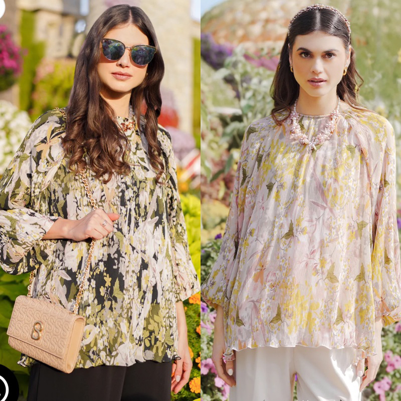 BJ Into The Garden - Pleated Blouse By Benang Jarum