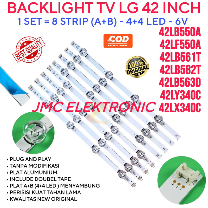 BACKLIGHT TV LED LG 42 INC 42LB550 42LF550 42LB561 42LB563 42LX340 42LB582 42LB 42LF 42LB550A 42LF550A 42LB561T 42LB563T 42LX340C 42LB582T LAMPU LED TV LG 42IN