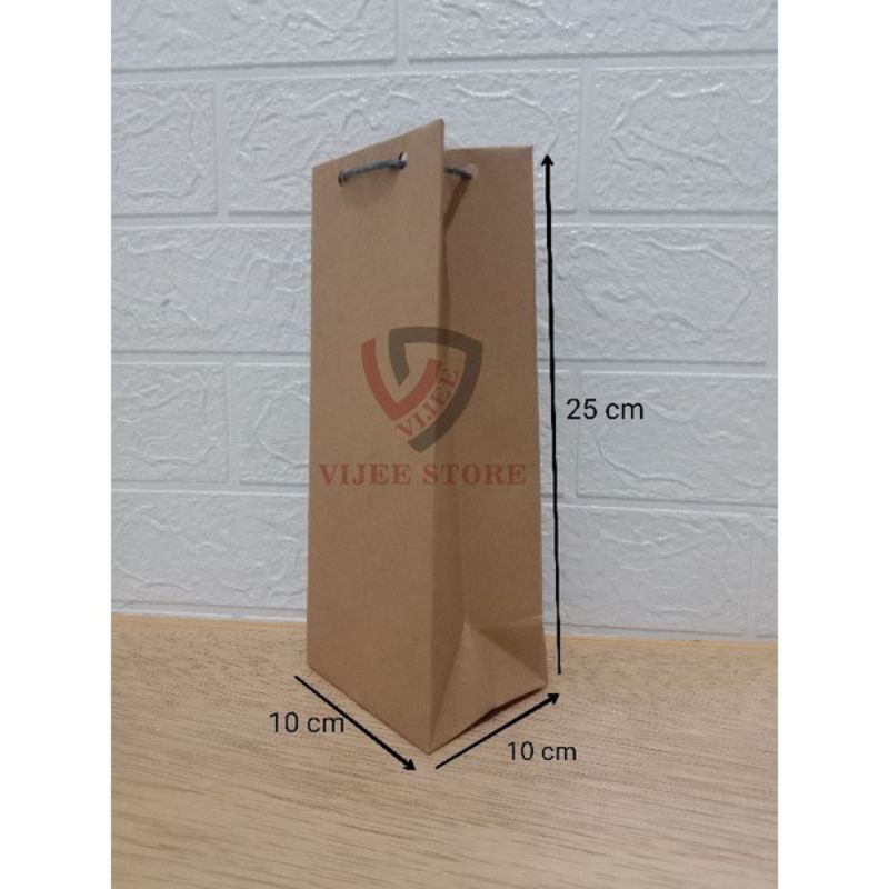 

Paperbag Botol Polos / Botol Coklat Polos / Tas Kertas 10X10X25