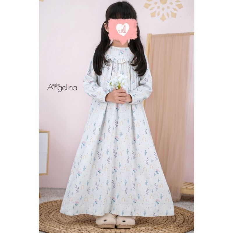 LITTLE SARAH BELLA DIANA (SIZE 1-2, 2-4, 4-6) DRESS GAMIS PANJANG ANAK BY ATELIER ANGELINA POLKADOT 