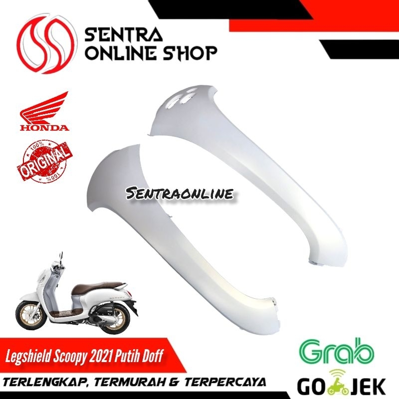 Sayap legsil legshield luar kanan kiri scoopy all new 2021 putih doff dop original