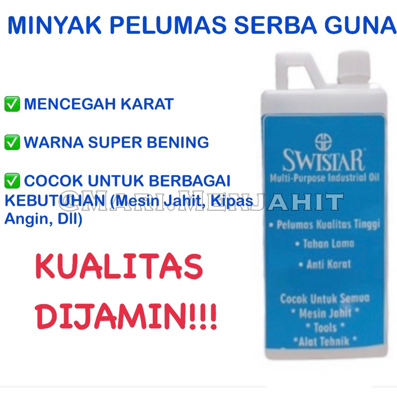 Minyak Pelumas Swistar Multi Purpose Industrial White Oil / Minyak Mesin Jahit Best Quality