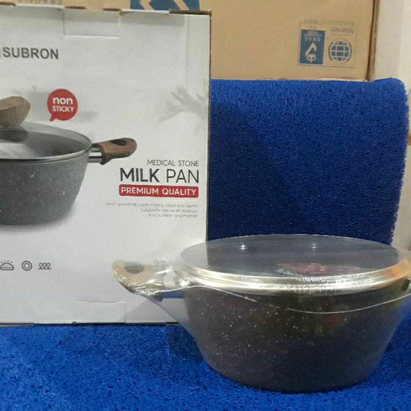 Panci Keramik Subron Marble Milk Pan Medical Stone