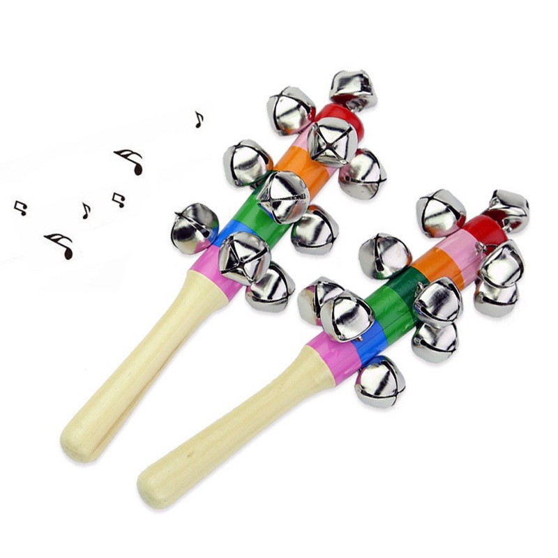 Icik Icik Kayu Mainan Alat Musik Bayi Baby Rattle Hand Bell Stick