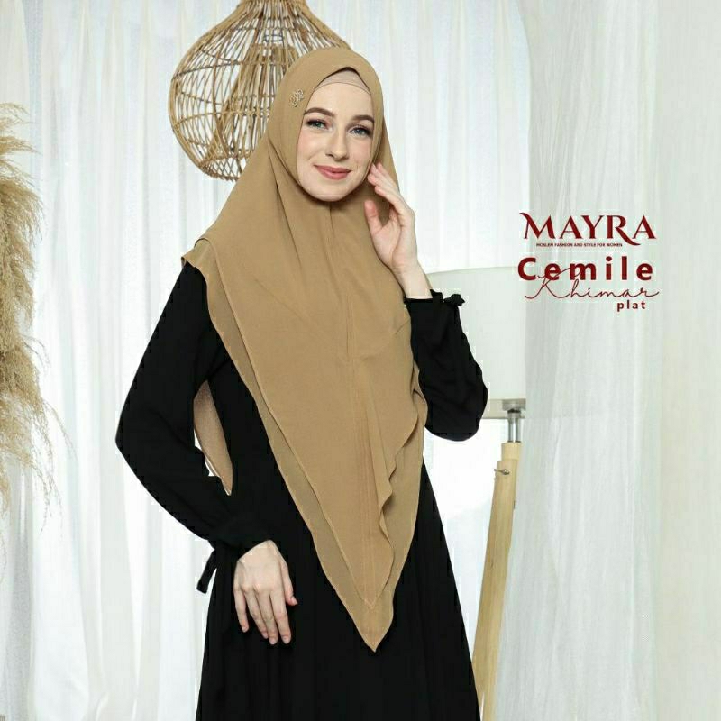 MandaHijab/CEMILE PLAT Mayra/Koleksi khimar terbaru/Hijab Syari Elegan