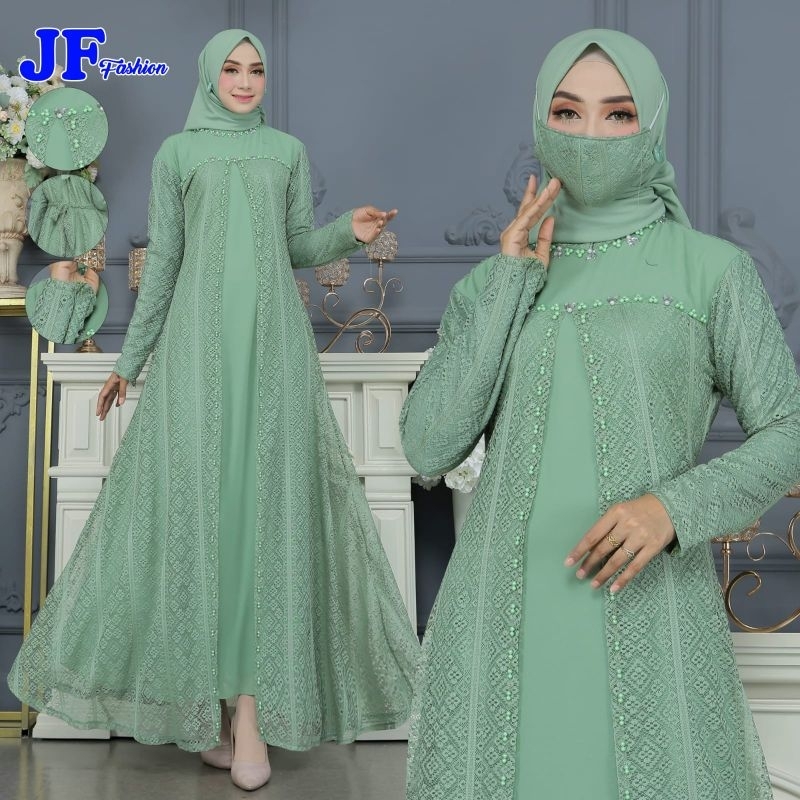 Gamis Brokat Selendang