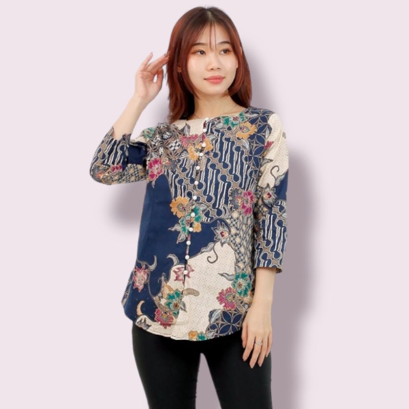 ATASAN BATIK WANITA A018-584 - BAHAN STRETCH (MELAR)