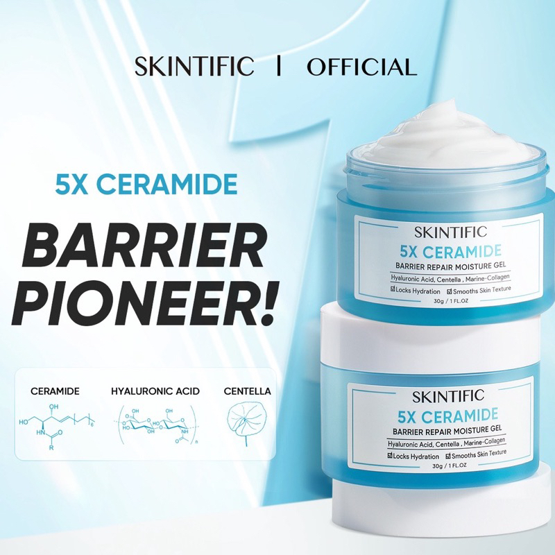 SKINTIFIC - Barrier Repair Glowing Barrier Set / 10% Niacinamide Brightening Serum &amp; 5X Ceramide Barrier Repair Moisture Gel