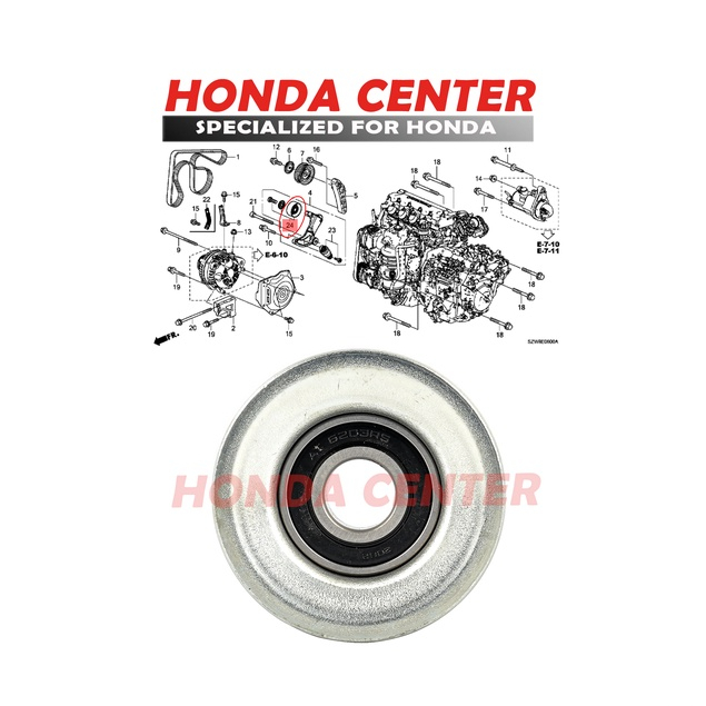 puli pully pulley tensioner civic crv hrv 2006 2007 2008 2009 2010 2011 2012 2013 2014 2015 2016 2017 2018 2019 2020 2021 2022 2023