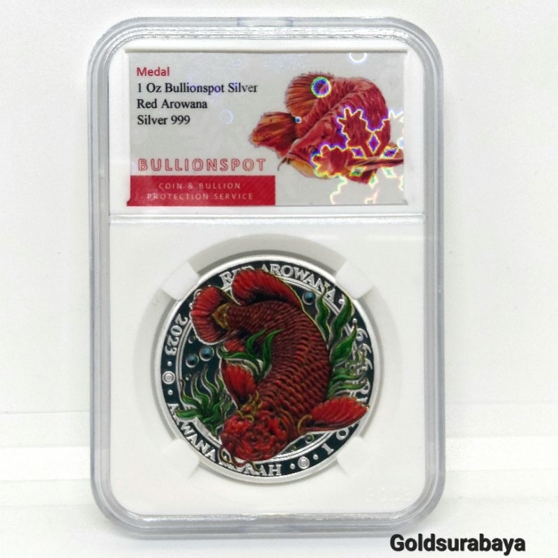 Koin Perak Bullionspot Red Arowana 1oz Silver not antam isilver pamp nadir srh