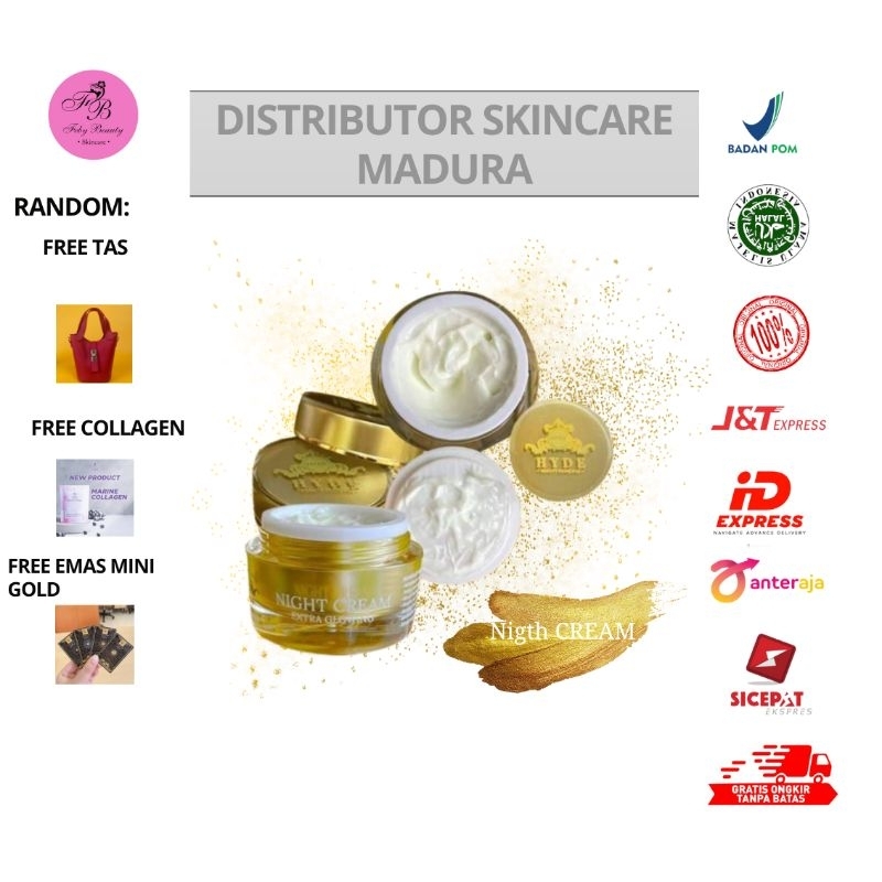 KRIM MALAM GLOWING HYDE BEAUTY SKINCARE | BPOM