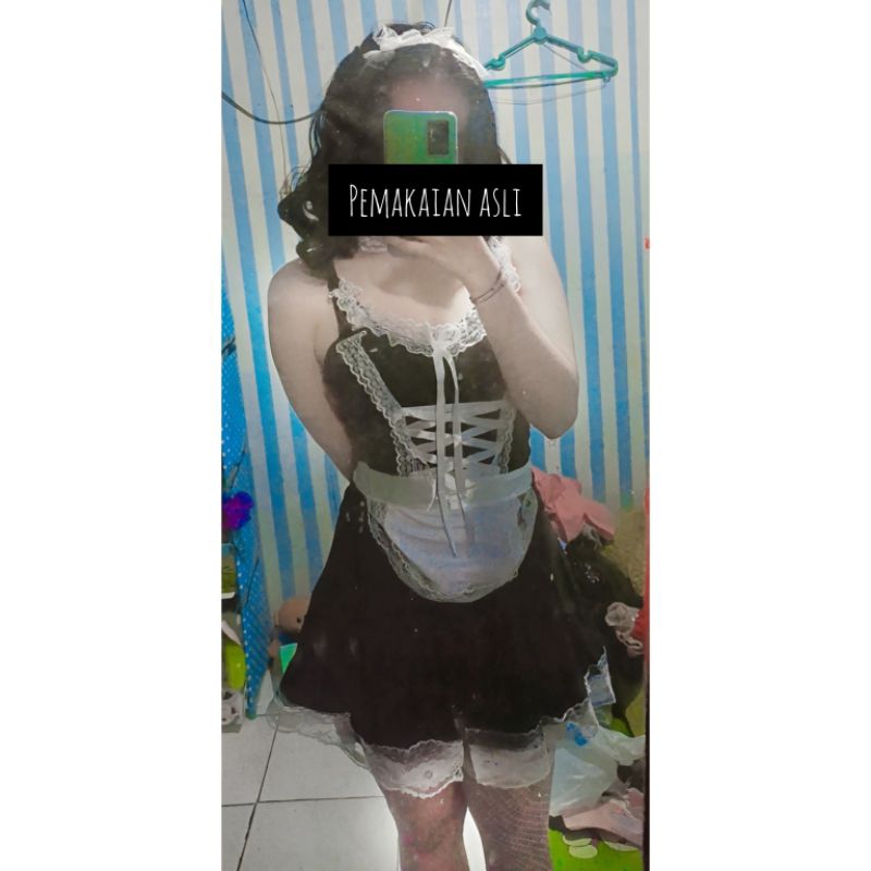 PRELOVED - BAJU WANITA COSPLAY MAID PELAYAN JEPANG SEXY