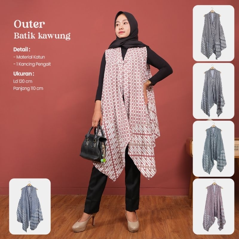 Outer / Vest Batik Soft Tanpa Lengan - Naira Batik