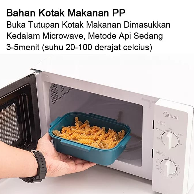 Tempat Makan Set 2 Tingkat 3 Sekat Free Sendok Garpu Anti Tumpah Set Kotak Bento Tingkat