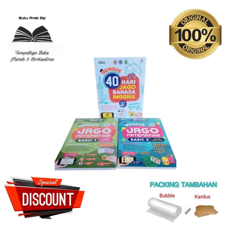 Paket SpesialSeri  Genius Jago Matematika Basic 1 2 dan 40 Hari Jago Bahasa Inggris Ziyad