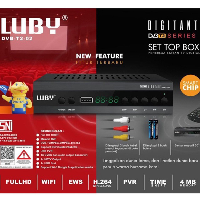 Set Top Box Luby DVB T2 01 / T2-02 New Feature - Reveiver TV Digital