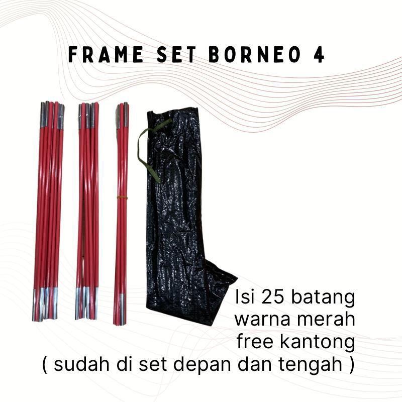 TENDAKI •1set Frame Tenda Fiber •Borneo 4 - Java 4 Pro