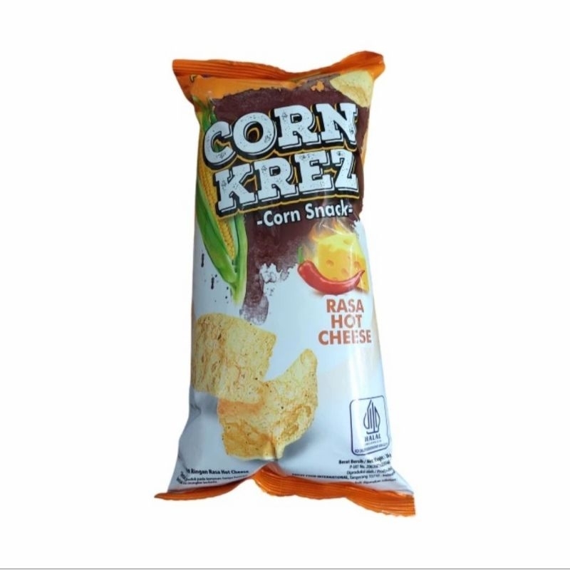 

Corn Krez 20gr rasa Hot Cheese 1pack dengan isi 10pcs